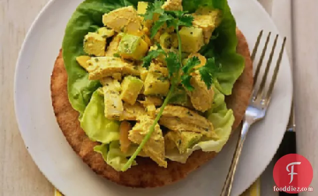 Curried Chicken Salad on Whole-Wheat Pitas