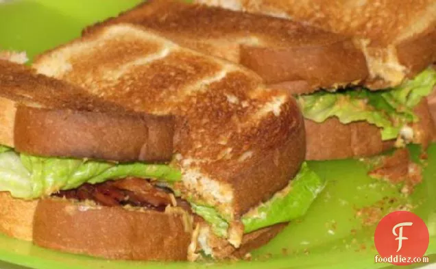 Pb, B, and L (Peanut Butter, Bacon, and Lettuce) Sandwich (A BLT