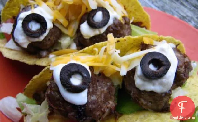 Spooky Eyeball Tacos (Johnny #5 Tacos)