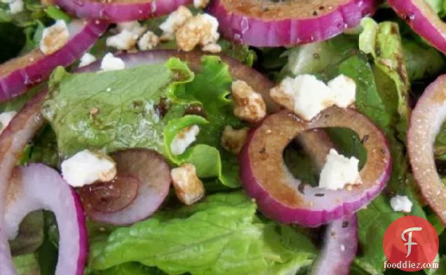 Greens With Feta and Red Onions