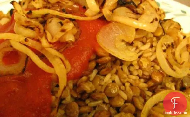 Kusherie (Egyptian Rice and Lentils)