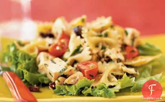Chicken and Farfalle Salad with Walnut Pesto