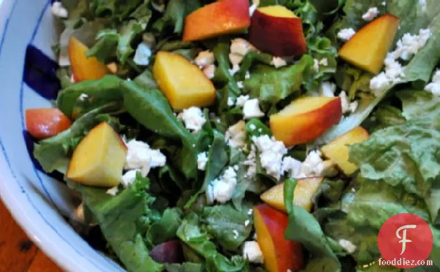 Butter Lettuce Salad with Peaches and Feta