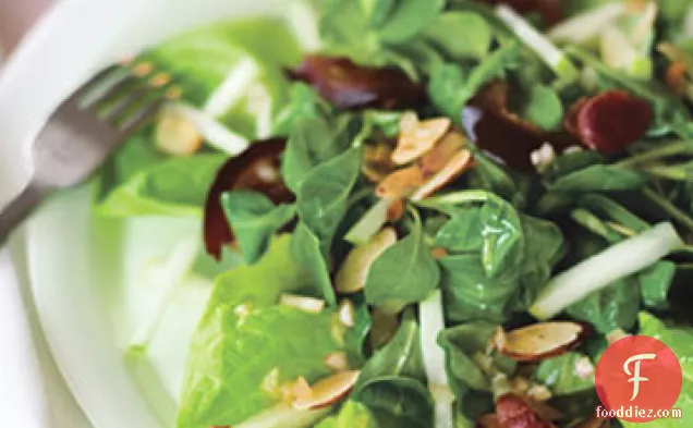 Mâche and Green Apple Salad with Pancetta and Almonds