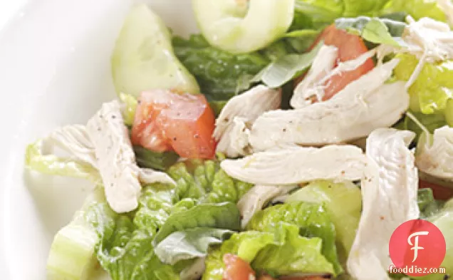 Poached Chicken Salad with Chopped Vegetables