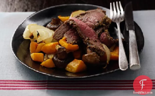 Pepper Steak with Squash and Mushrooms