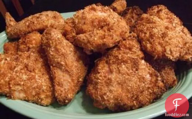 Oven Fried Chicken Thighs With Panko and Parmesan