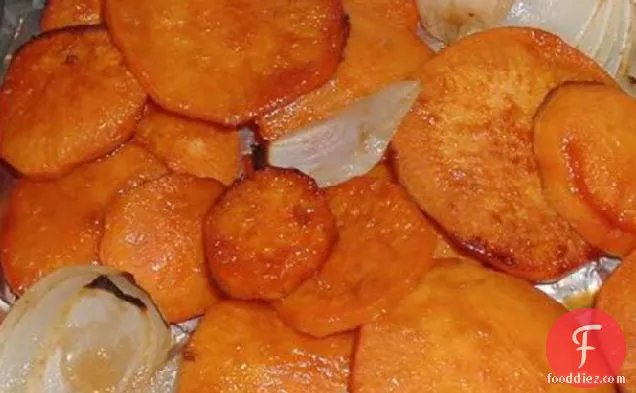 Honey and Mustard Sweet Potatoes