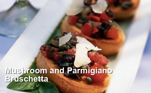 Mushroom and Parmigiano Bruschetta - Mediterranean Recipes