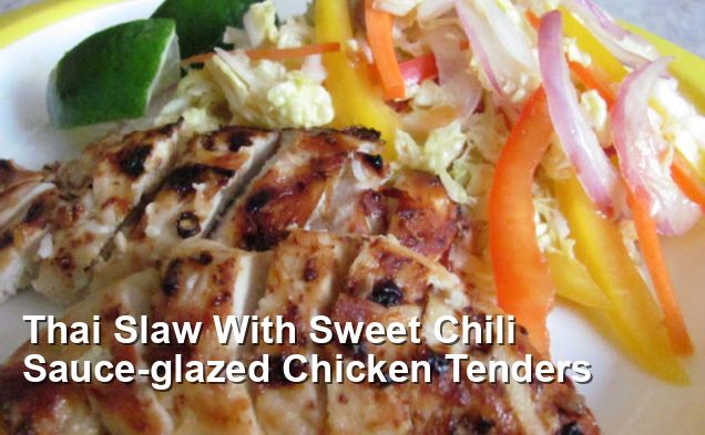 Thai Slaw With Sweet Chili Sauce-glazed Chicken Tenders - American Recipes