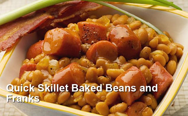 Quick Skillet Baked Beans and Franks - American Recipes