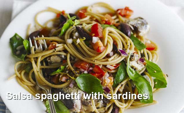 Salsa spaghetti with sardines - Mexican Recipes