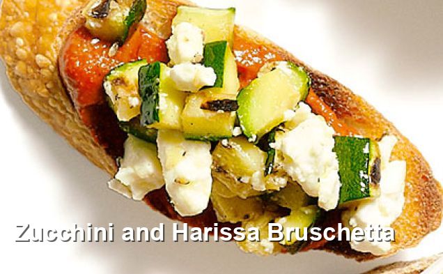 Zucchini and Harissa Bruschetta - Mediterranean Recipes