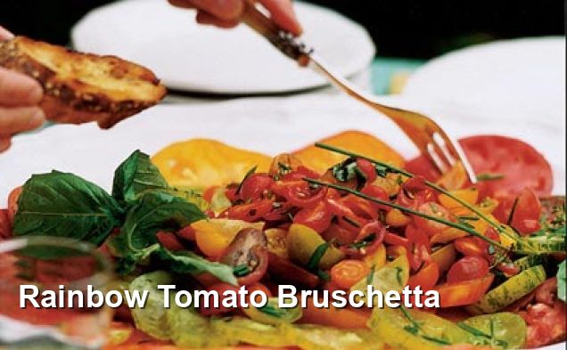 Rainbow Tomato Bruschetta - Mediterranean Recipes