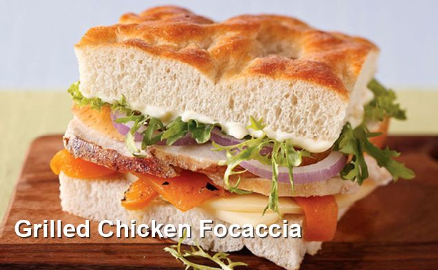 Grilled Chicken Focaccia - Mediterranean Recipes