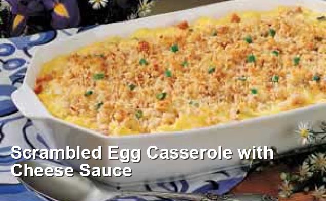 Scrambled Egg Casserole with Cheese Sauce - Side Dish Recipes
