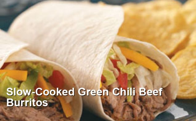 Slow Cooked Green Chili Beef Burritos Dairy Free Recipes 9595