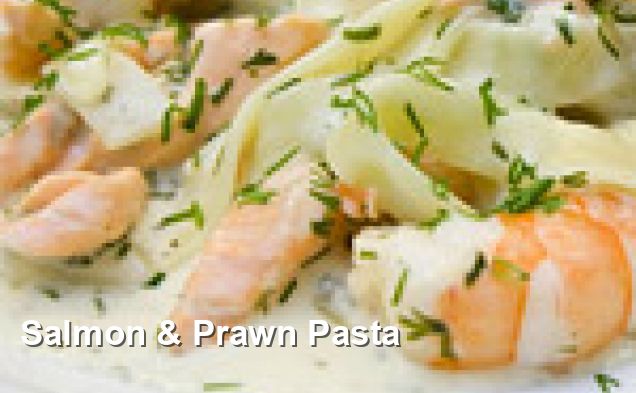 Salmon & Prawn Pasta - Pescatarian Recipes